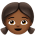 👧🏾 girl: medium-dark skin tone display on Apple